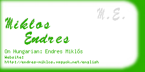 miklos endres business card